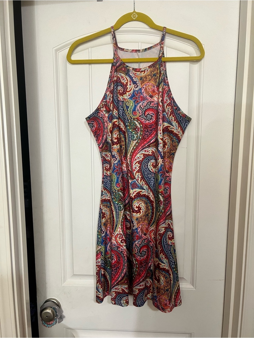 Free People Multicolor Paisley Halter Mini Dress - Red, Blue, Pink, Green
